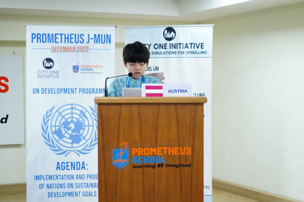 Prometheus Primary School students are gaining an understanding of the significance of global-mindedness through their active involvement in Model United Nations (MUN) simulations