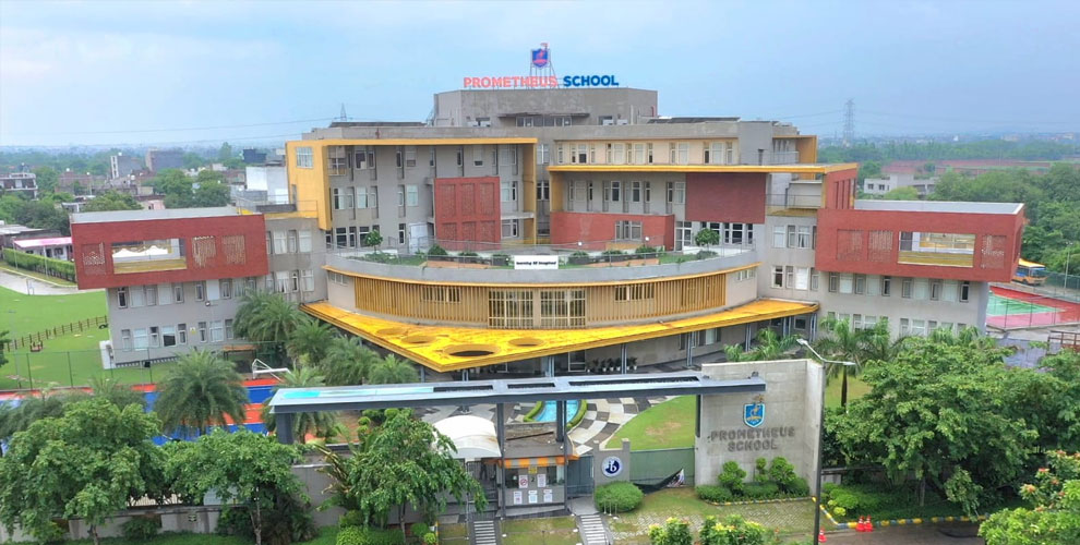 A Glimpse of Excellence – A stunning view of Prometheus School’s modern campus, reflecting its commitment to academic excellence, innovation, and holistic education